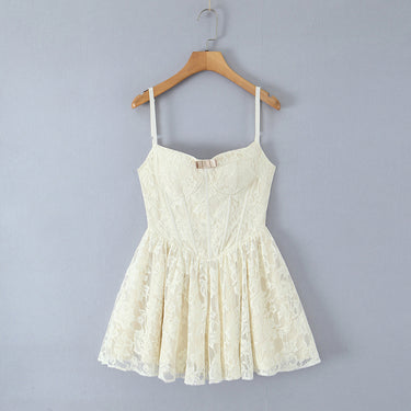 Lace Embroidered Boning Corset Suspender Dress – Slim Fit Summer - Modestly Vogue